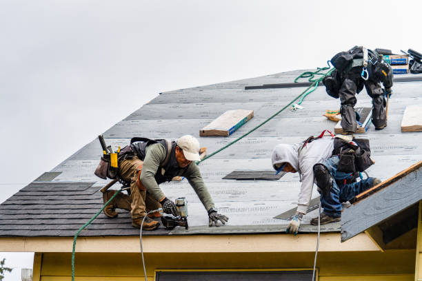 Professional Gutter Installation technician working in Cortland, NY